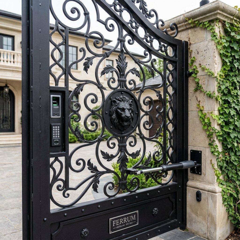 Puerta de portal de comunidad moderna en acero inoxidable