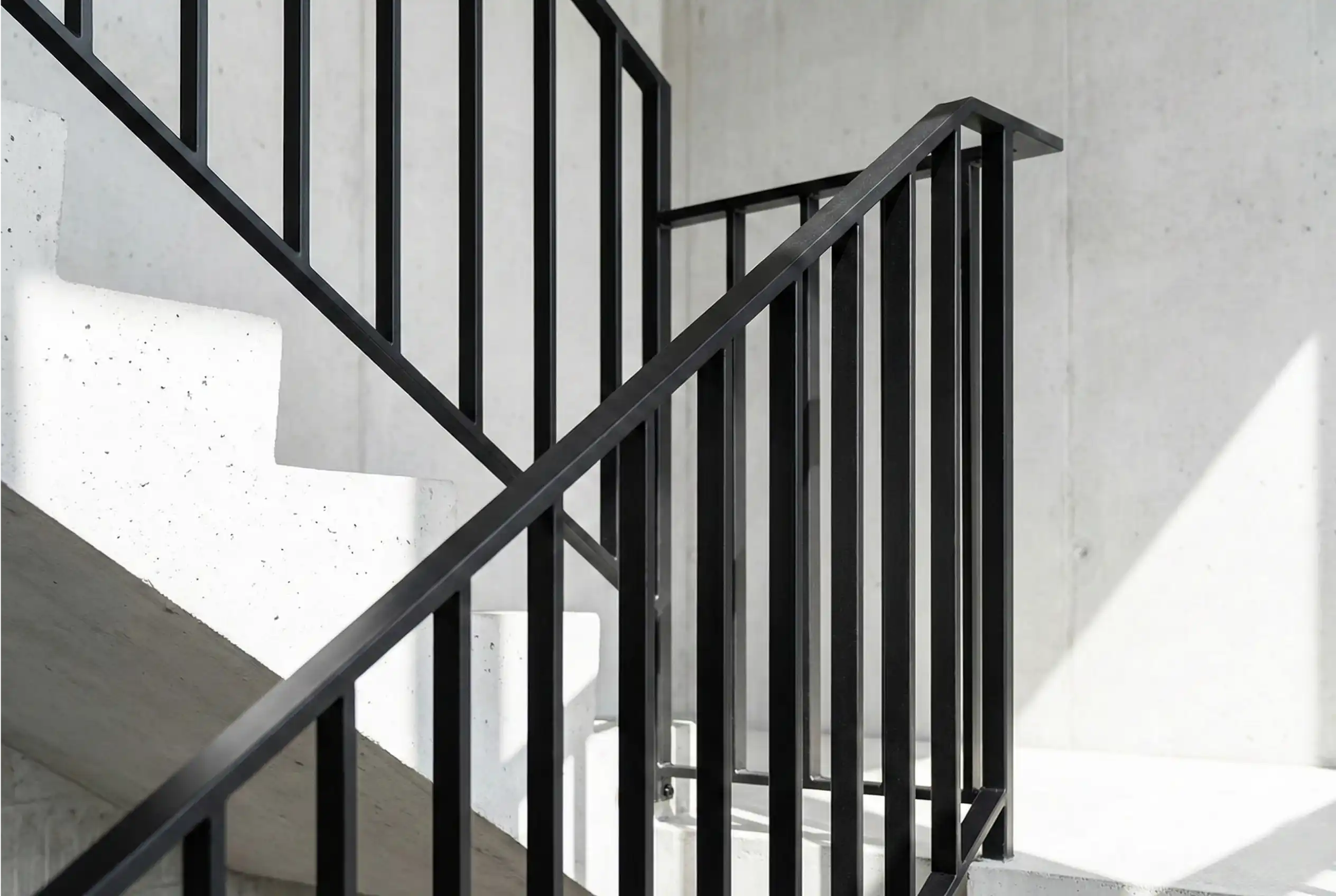 Barandilla de hierro negro moderna estilo industrial