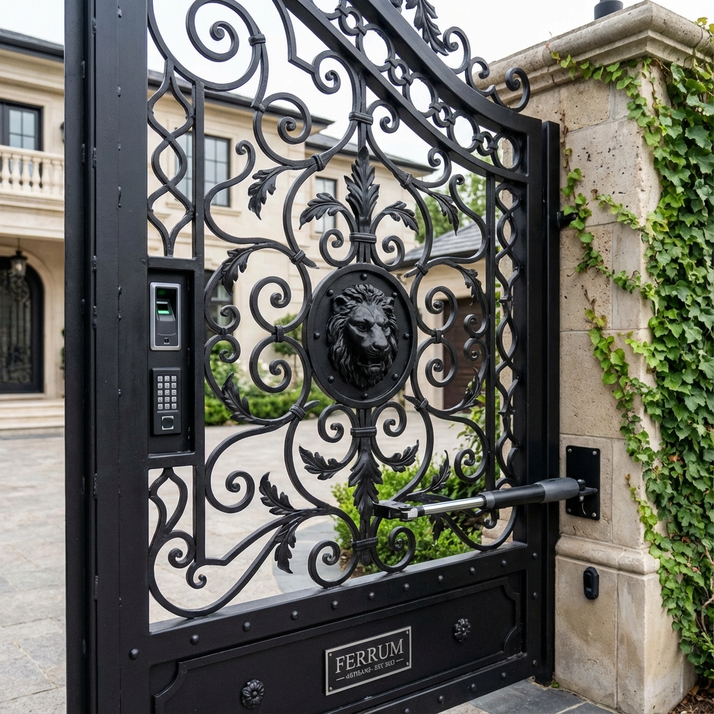 Puerta de portal de comunidad moderna en acero inoxidable